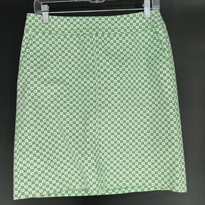 Talbots Green Floral Skirt